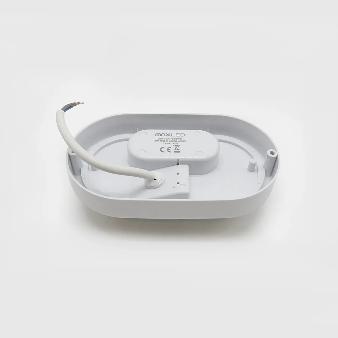 Aplique LED Exterior Plafon Oval Branco 8W 720Lm IP65 Maxled 7