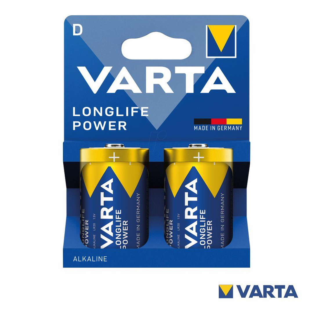 Pilha Alcalina LR20/D 1.5v 2x Longlife Power VARTA 1