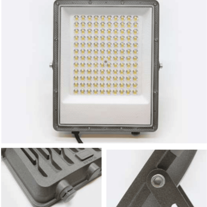 Projetor LED Slim Cinza IP65 3CCT 10000Lm 100W 90º Maxled 2