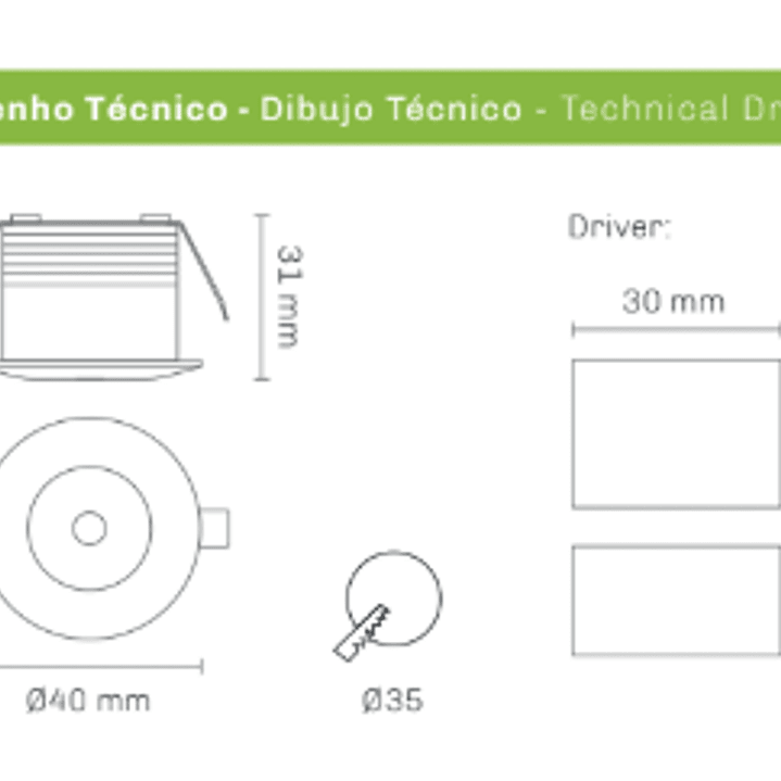 SPOT Led Fixo Redondo Branco 3W 210Lm 60° Maxled 3