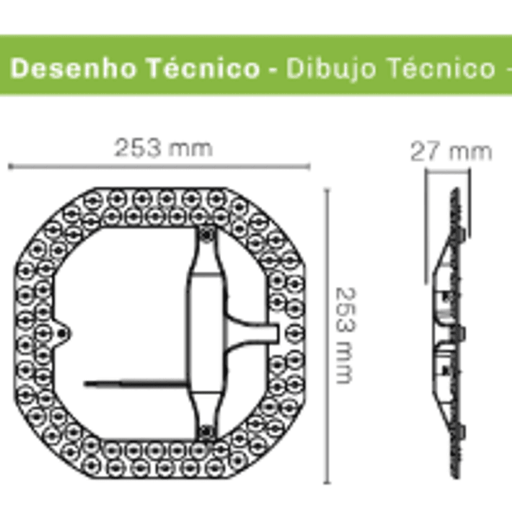 Módulo LED Magnético CCT3 50W 6000Lm 253x253mm Maxled  4