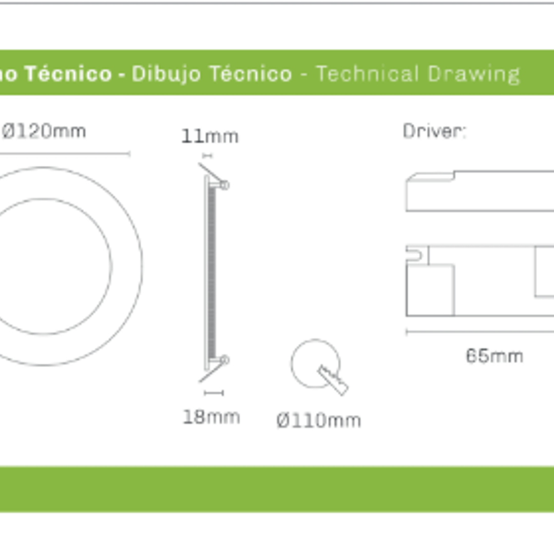 Painel LED 6W 480Lm Redondo Branco IP44 CCT3 Maxled 3