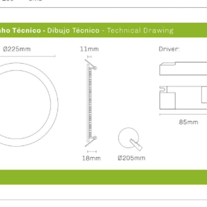 Painel LED 18W 1440Lm Redondo Branco IP44 CCT3 Maxled 3