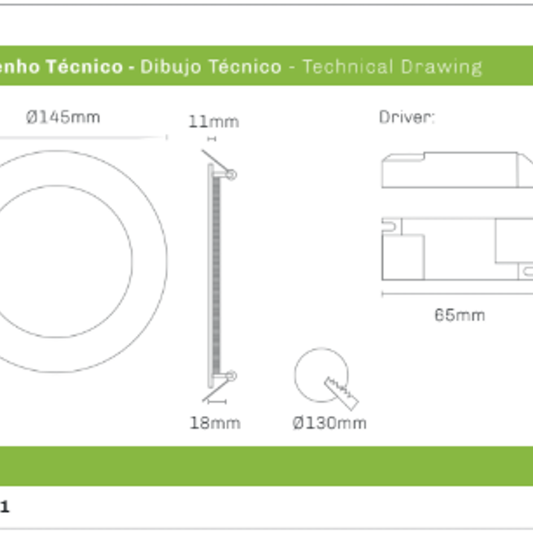 Painel LED 9W 720Lm Redondo Branco IP44 CCT3 Maxled 3