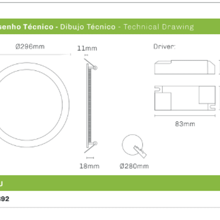 Painel LED 24W 1920Lm Redondo Branco IP44 CCT3 Maxled 3