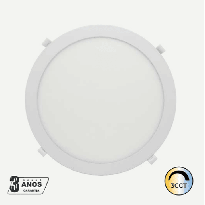 Painel LED 24W 1920Lm Redondo Branco IP44 CCT3 Maxled 1