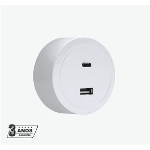 Tomada Magnética USB A+C Branco - R-Electric