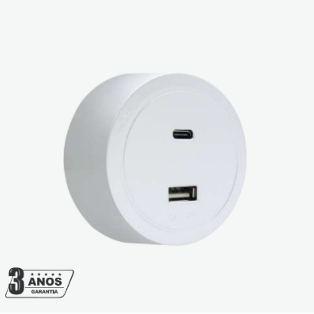 Tomada Magnética USB A+C Branco - R-Electric 1