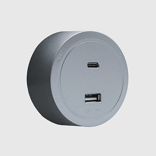 Tomada Magnética USB A+C Cinza - R-Electric