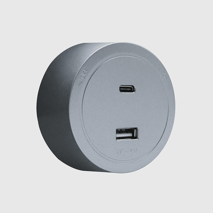 Tomada Magnética USB A+C Cinza - R-Electric 2