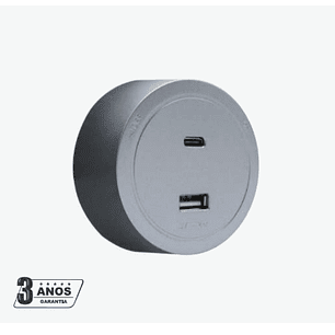 Tomada Magnética USB A+C Cinza - R-Electric
