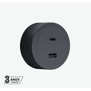 Tomada Magnética USB A+C Preto - R-Electric