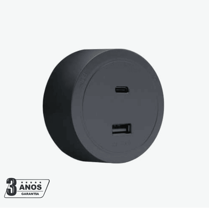 Tomada Magnética USB A+C Preto - R-Electric 1