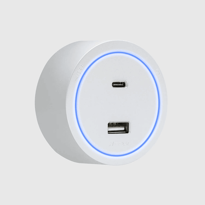 Tomada Magnética USB A+C com LED Branco - R-Electric 2