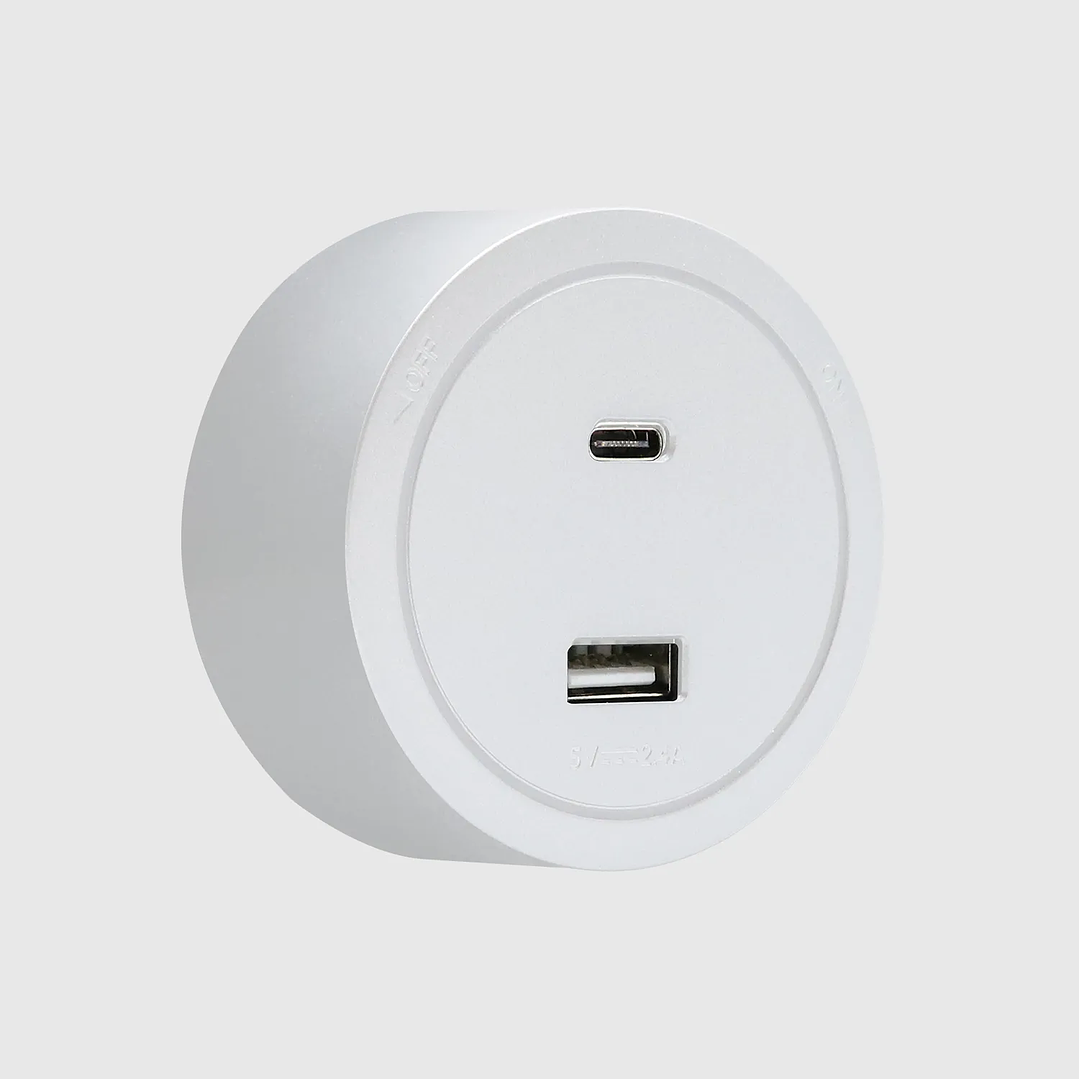 Tomada Magnética USB A+C com LED Branco - R-Electric 3
