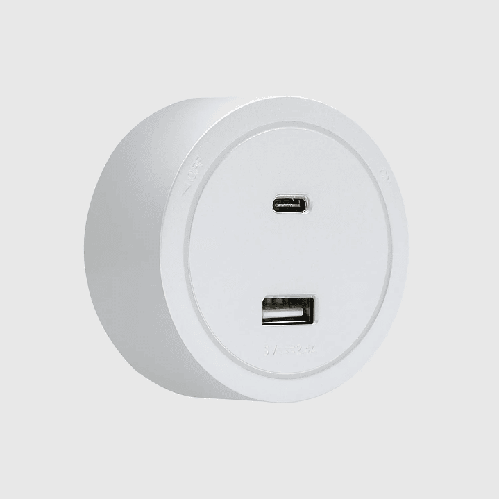Tomada Magnética USB A+C com LED Branco - R-Electric 3
