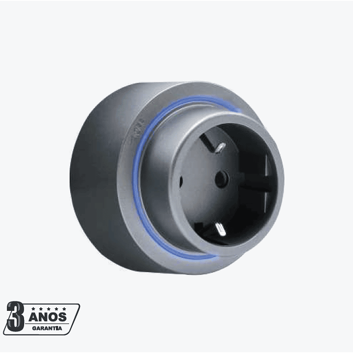 Tomada Magnética UE com LED Cinza - R-Electric 1
