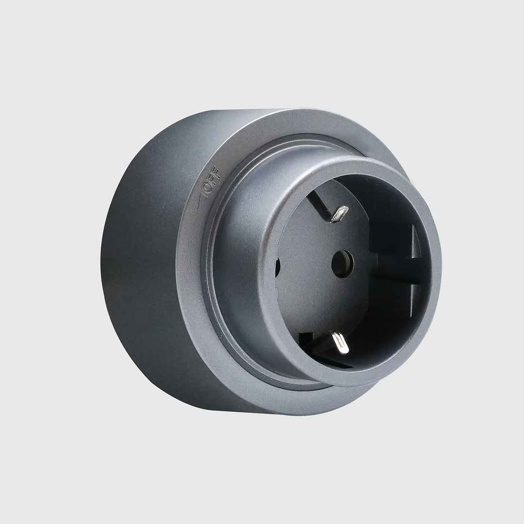 Tomada Magnética UE com LED Cinza - R-Electric 3