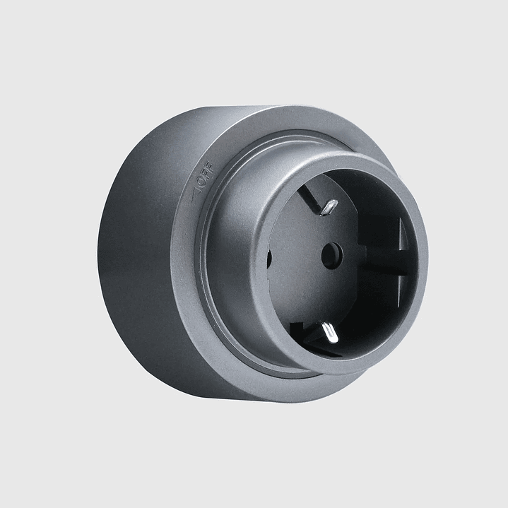 Tomada Magnética UE com LED Cinza - R-Electric 3