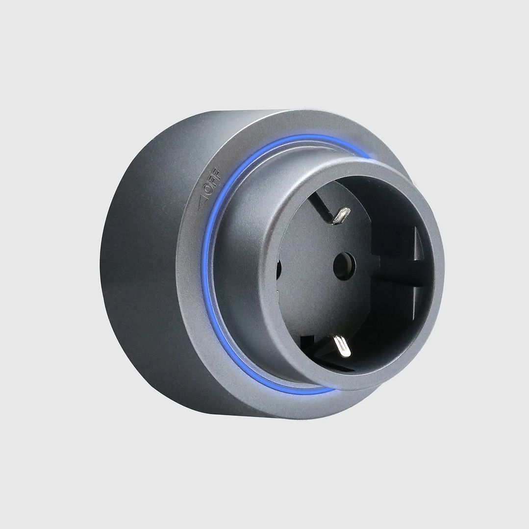 Tomada Magnética UE com LED Cinza - R-Electric 2