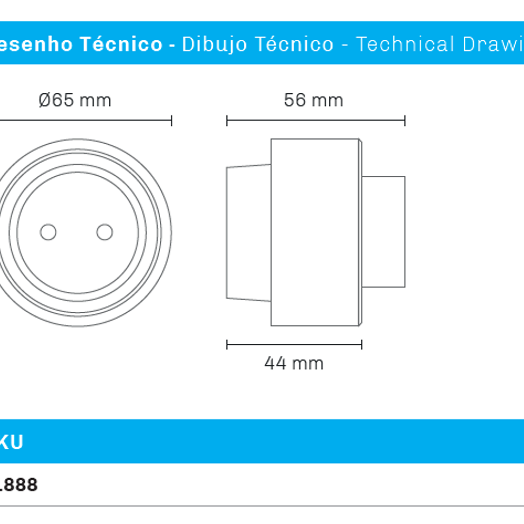 Tomada Magnética UE com LED Cinza - R-Electric 4