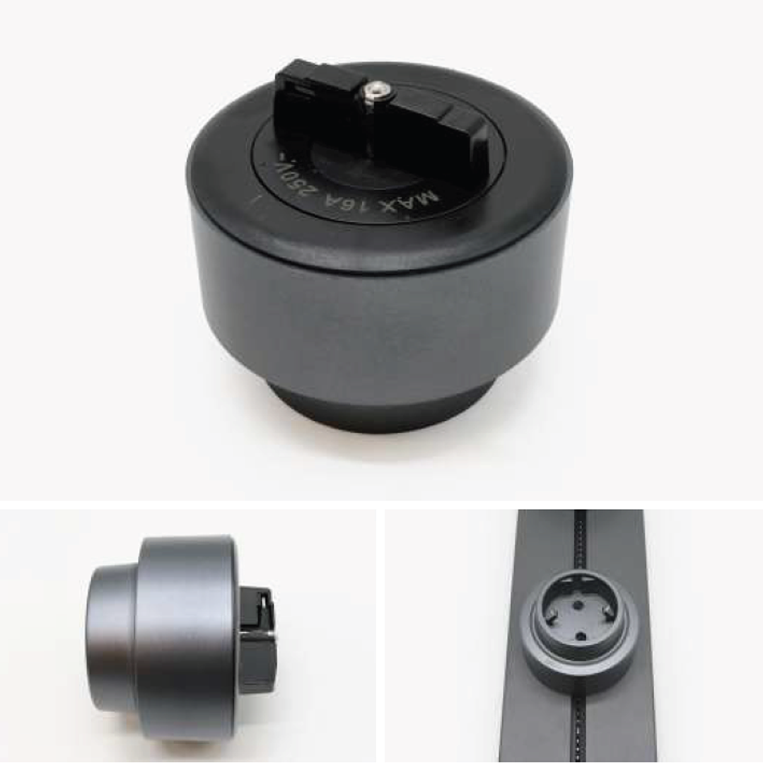 Tomada Magnética UE com LED Cinza - R-Electric 5