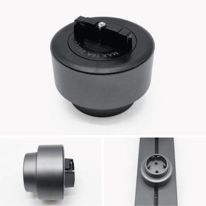 Tomada Magnética UE com LED Cinza - R-Electric 5