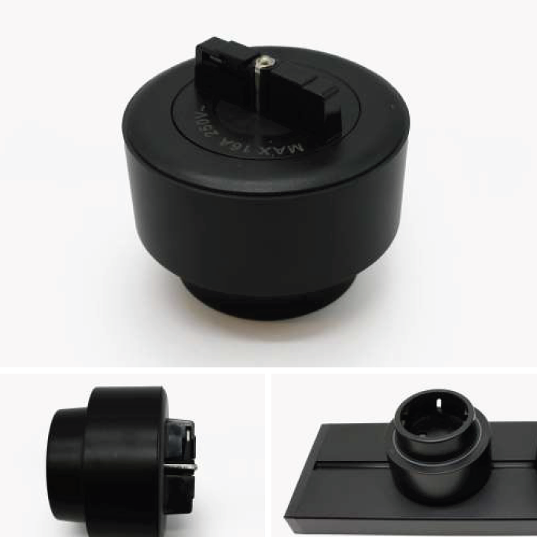 Tomada Magnética UE com LED Preto - R-Electric 4