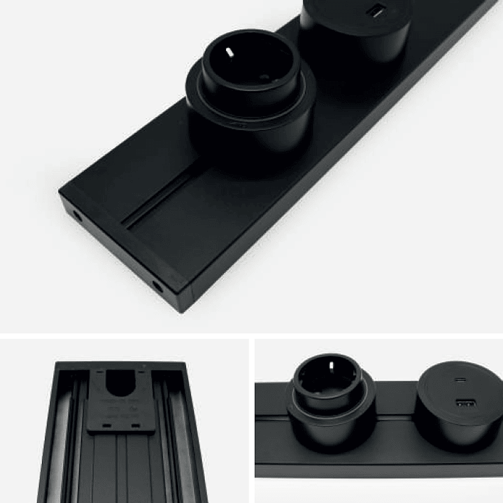 Calha Tomadas Magnéticas Com Interruptor 400/800/1200mm Preto - R-Electric 4