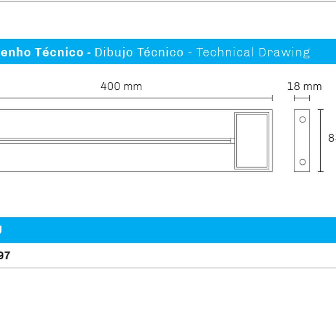 Calha Tomadas Magnéticas Com Interruptor 400/800/1200mm Cinza - R-Electric 7