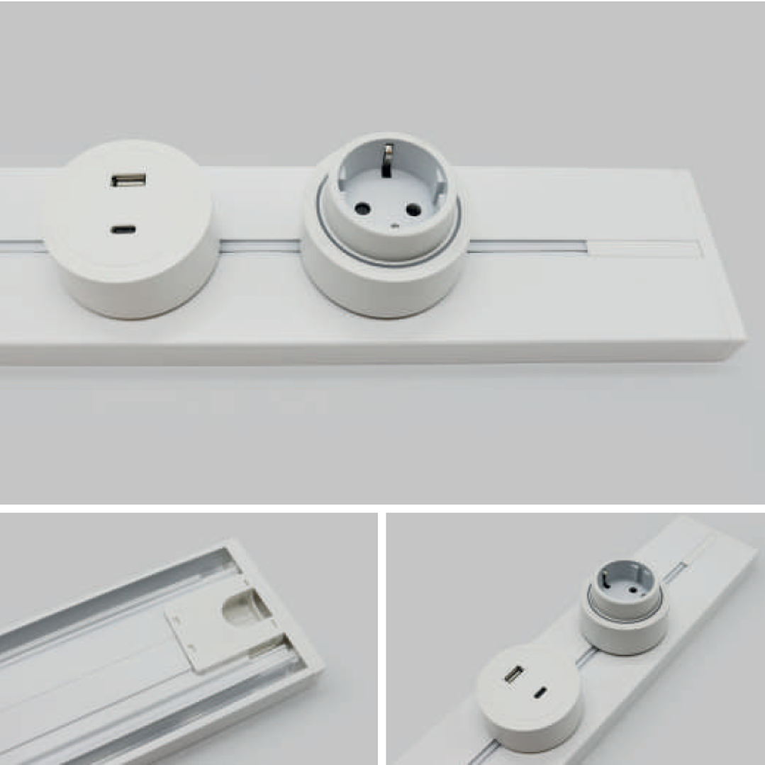 Calha Tomadas Magnéticas Com Interruptor 400/800/1200mm Branco - R-Electric 4