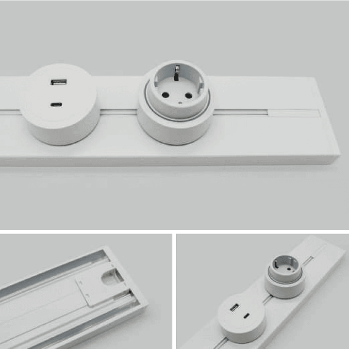 Calha Tomadas Magnéticas Com Interruptor 400/800/1200mm Branco - R-Electric 4