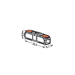 LIGADOR DE PATILHA 2 LIGAÇÕES EM LINHA WAGO 221-2411