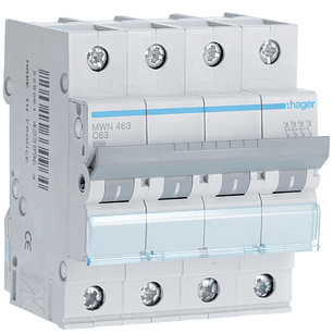 Disjuntor 4P 63A C 3kA 4M MWN463 - Hager