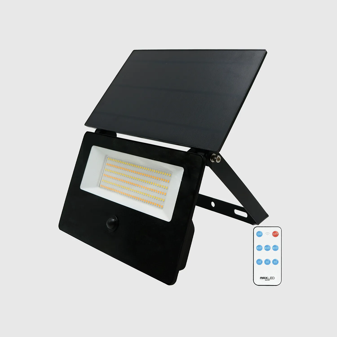 Projetor LED Solar 50W 5000LM CCT3 322 x 352 x 42 (mm) Com Sensor IP65 1