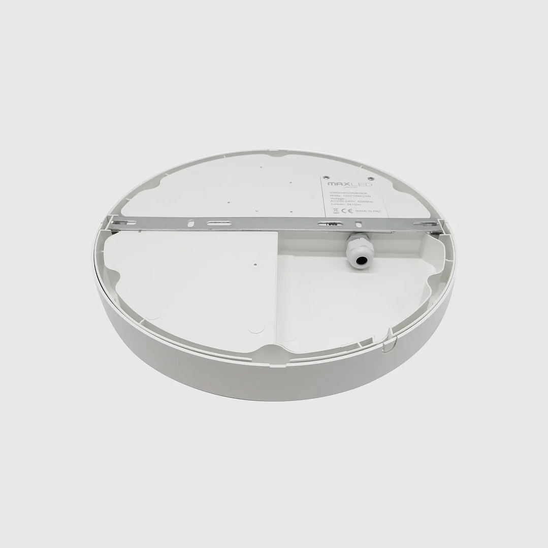 Aplique Plafon LED 23W/18W/12W 3CCT Redondo Ø28 cm 2415Lm Branco IP65 Maxled 3