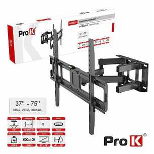 Suporte TV Articulado 5 pontos 37-75