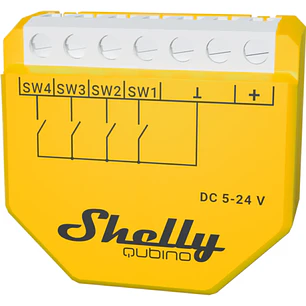 Shelly Qubino Wave i4 DC - Módulo de ativação de cenários para automação Z-Wave™ (5-24V DC) - 4 entradas