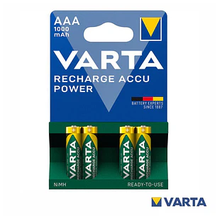 Pilha Recarregável AAA 1.2V 1000mAh 4x Blister VARTA