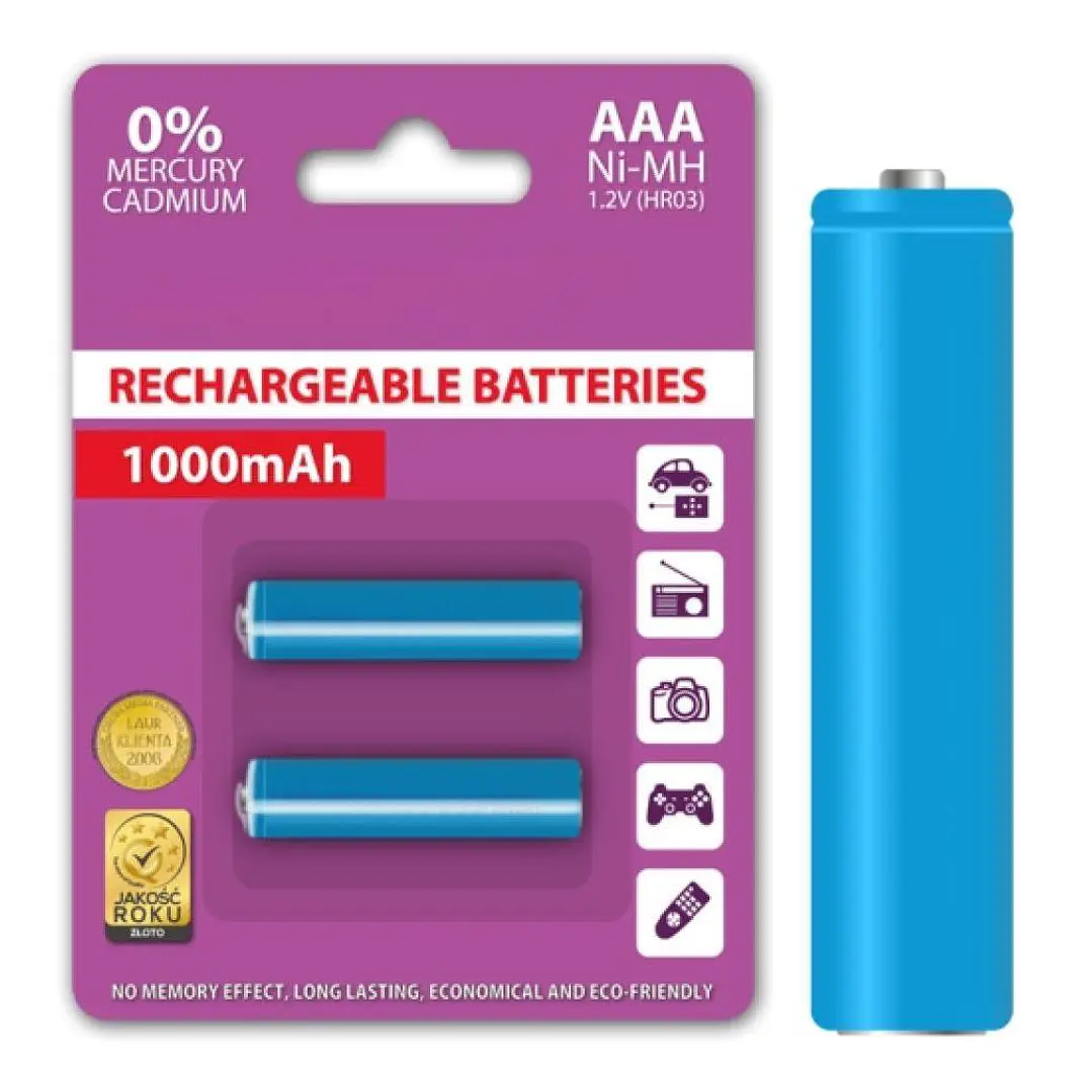 Bateria Ni-Mh AAA 1.2V 1000ma 2x Blister 1