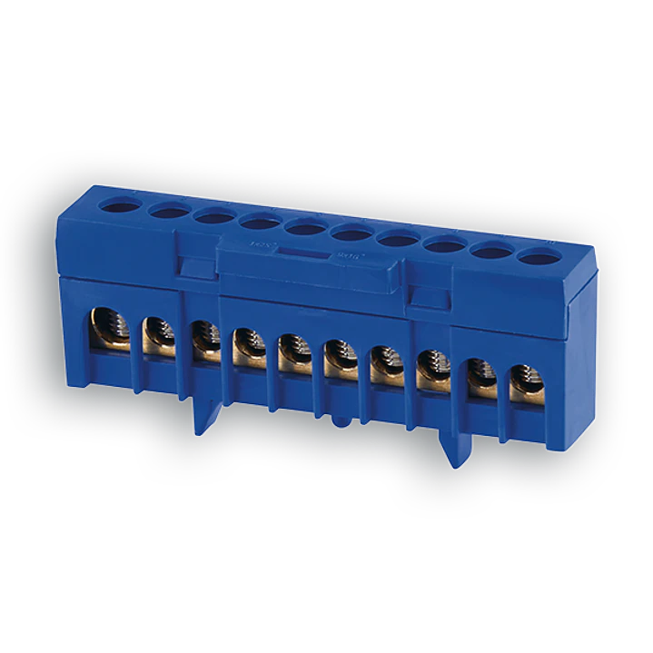 BARRAMENTO ISOL. NEUTRO 10F (1x25+9x16) Azul Quitérios 1