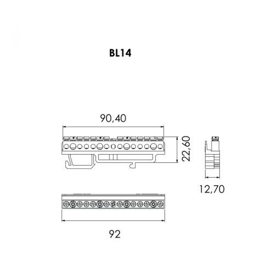 Barramento De Latão 14x10 Neutro TEV 2