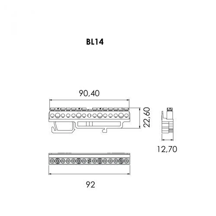 Barramento De Latão 14x10 Neutro TEV 2