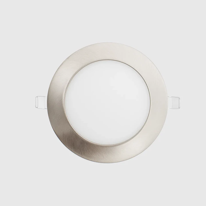 Painel LED Redondo Aço Escovado/Níquel 9W 720Lm 3CCT IP44 Maxled 1