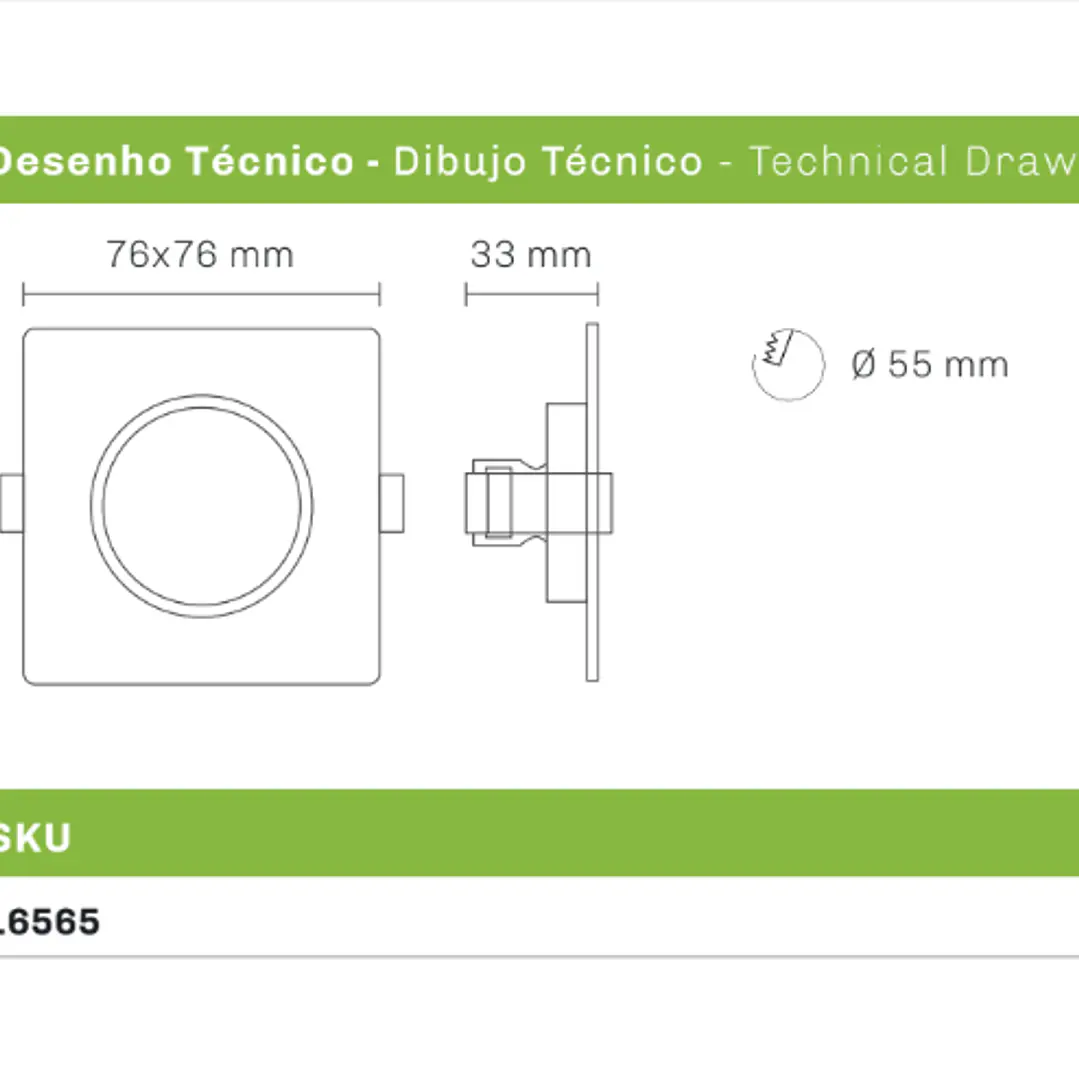 Aro Gu10 Fixo quadrado branco - Maxled 3