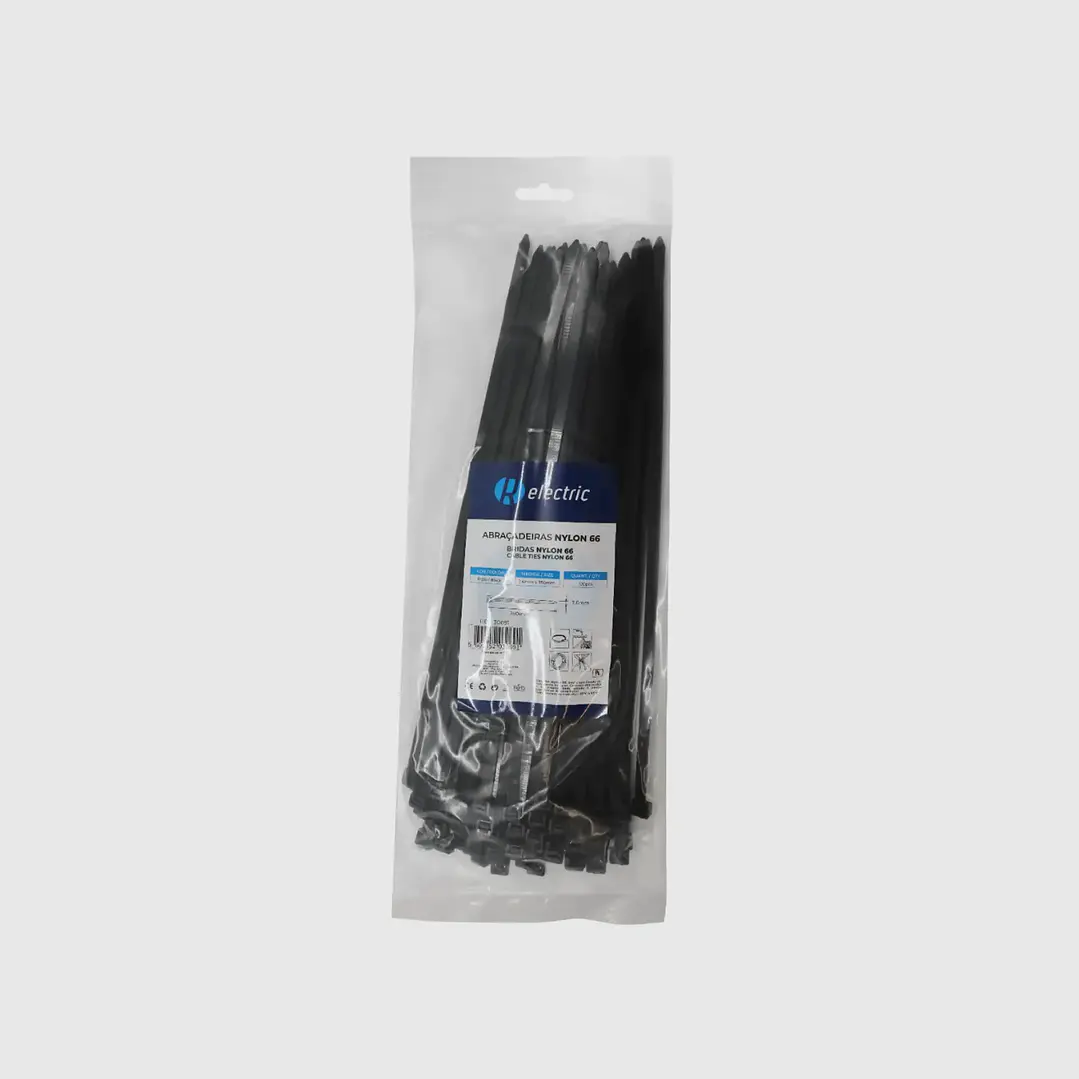 Abraçadeiras NYLON66 7.6*350 branco/preto - R-Electric 3