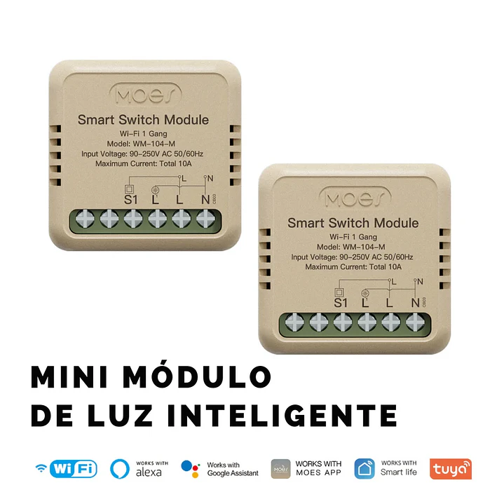 Mini Módulo 1 Canal Wi-Fi Tuya / Smartlife Moes 2