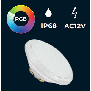 Lâmpada Led Piscina PAR56 RGB 18W IP68 Maxled