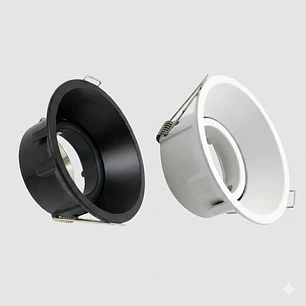 Aro Gu10 Basculante Recuado Branco/Preto Ø93 x 41 (mm) Ø83 (mm) Alumínio Maxled