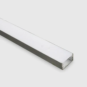 Perfil/Calha Sem Abas de Alumínio Saliente Slim Com Difusor Opalino 2m 57/SW1506/2M-F